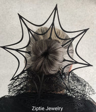 Load image into Gallery viewer, Spider Web Hair Bun Accessory - Gothic Spider Hair Band for Unique Hairstyles