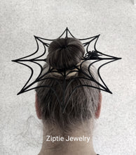 Load image into Gallery viewer, Spider Web Hair Bun Accessory - Gothic Spider Hair Band for Unique Hairstyles