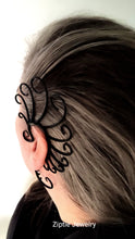 Load image into Gallery viewer, Mystical Black Fairy Ear Cuffs with Elegant Swirls