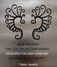 Load image into Gallery viewer, Mystical Black Fairy Ear Cuffs with Elegant Swirls