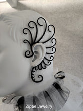 Load image into Gallery viewer, Mystical Black Fairy Ear Cuffs with Elegant Swirls