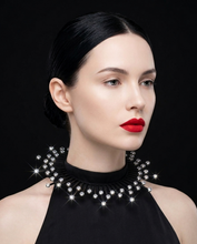 Load image into Gallery viewer, Black Rhinestone Avant-Garde Ear Cuff-Choker set