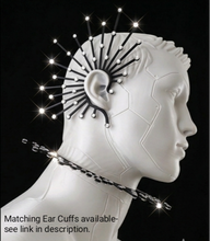 Load image into Gallery viewer, Black Rhinestone Avant-Garde Ear Cuff-Choker set