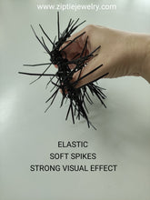 Load image into Gallery viewer, Black Spike Scrunchie