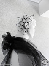 Load image into Gallery viewer, Show Black Ear Cuff with Silver Rhinestones
