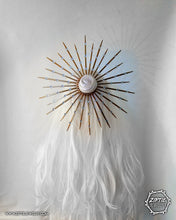 Load image into Gallery viewer, Rhinestone Gold Halo Hair Bun Headdress