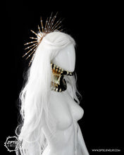 Load image into Gallery viewer, Rhinestone Gold Halo Hair Bun Headdress