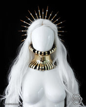 Load image into Gallery viewer, Rhinestone Gold Halo Hair Bun Headdress