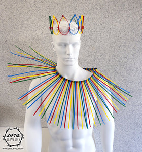 Multicolor Spike Set, Crown + Collar