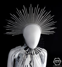 Load image into Gallery viewer, Silver Spike Zip Tie Halo Crown
