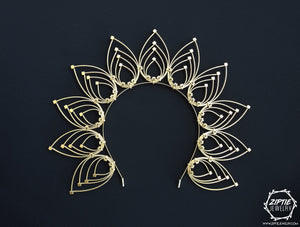 Private Listing for Awesome Suzie Gold Halo Zip Tie Crown + Leaf Neckpiece
