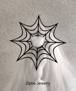 Spider Web Hair Bun Accessory - Gothic Spider Hair Band for Unique Hairstyles