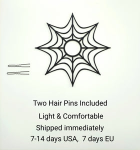 Spider Web Hair Bun Accessory - Gothic Spider Hair Band for Unique Hairstyles