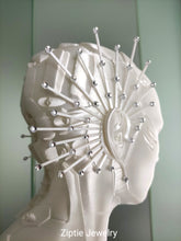 Load image into Gallery viewer, Avant-Garde Statement Ear Cuff with Silver Rhinestones
