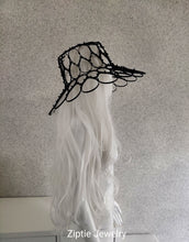 Load image into Gallery viewer, Avant-Garde Black Zip Tie Hat | Sculptural Wearable Art
