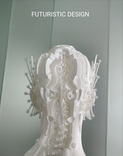 Load image into Gallery viewer, Avant-Garde Statement Ear Cuff with Silver Rhinestones
