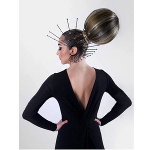 Spike Ear Cuff with Silver Rhinestones