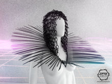 Load image into Gallery viewer, Black Spike Collar by Ziptie Jewelry
