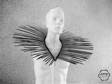 Load image into Gallery viewer, Black Spike Collar by Ziptie Jewelry
