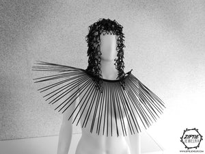 Black Spike Collar by Ziptie Jewelry