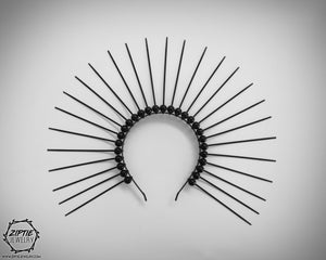 Black Beaded Spike Crown