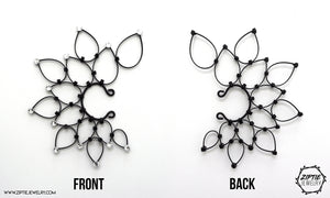 Show Black Ear Cuff with Silver Rhinestones