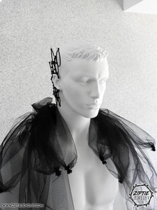 Show Black Ear Cuff with Silver Rhinestones