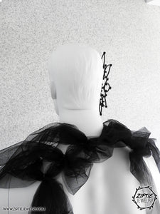Show Black Ear Cuff with Silver Rhinestones