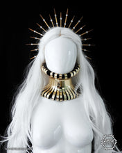 Load image into Gallery viewer, Rhinestone Gold Halo Hair Bun Headdress
