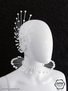 White Pearl Spike Collar
