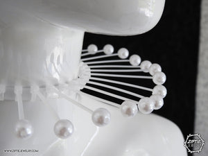 White Pearl Spike Collar