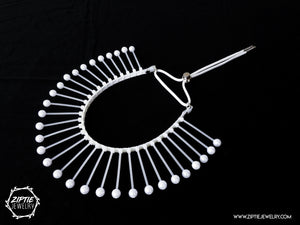 White Pearl Spike Collar