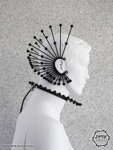 Futuristic Black Spike Ear Cuff