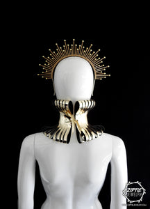 Gold Beaded Halo Crown or Gold Neckpiece