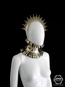 Gold Beaded Halo Crown or Gold Neckpiece