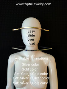 Minimalist Choker Necklace in Gold or Silver Color