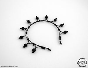 Minimalist Beaded Black Crown