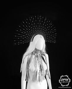 Silver Rhinestone Halo Crown