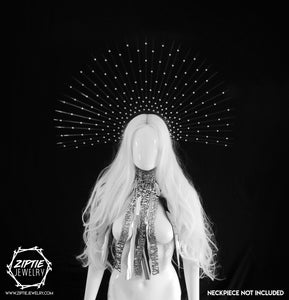 Silver Rhinestone Halo Crown