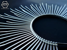 Load image into Gallery viewer, Silver Spike Zip Tie Halo Crown
