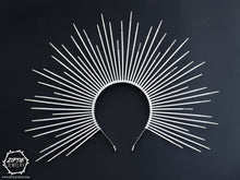 Load image into Gallery viewer, Silver Spike Zip Tie Halo Crown
