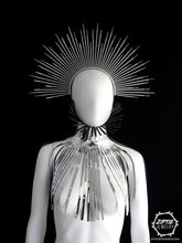 Load image into Gallery viewer, Silver Spike Zip Tie Halo Crown
