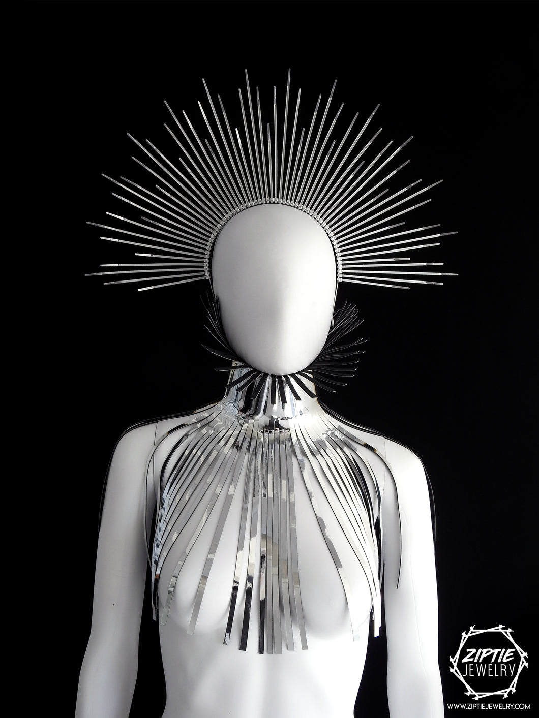 Silver Spike Zip Tie Halo Crown