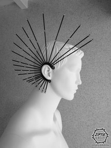Spike Ear Cuff with Silver Rhinestones